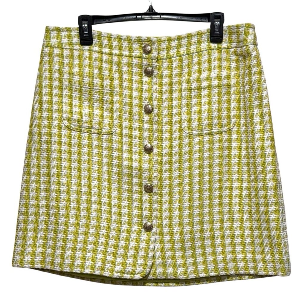 Talbots Stride Tweed Button Front A-Line Plaid Sk… - image 5